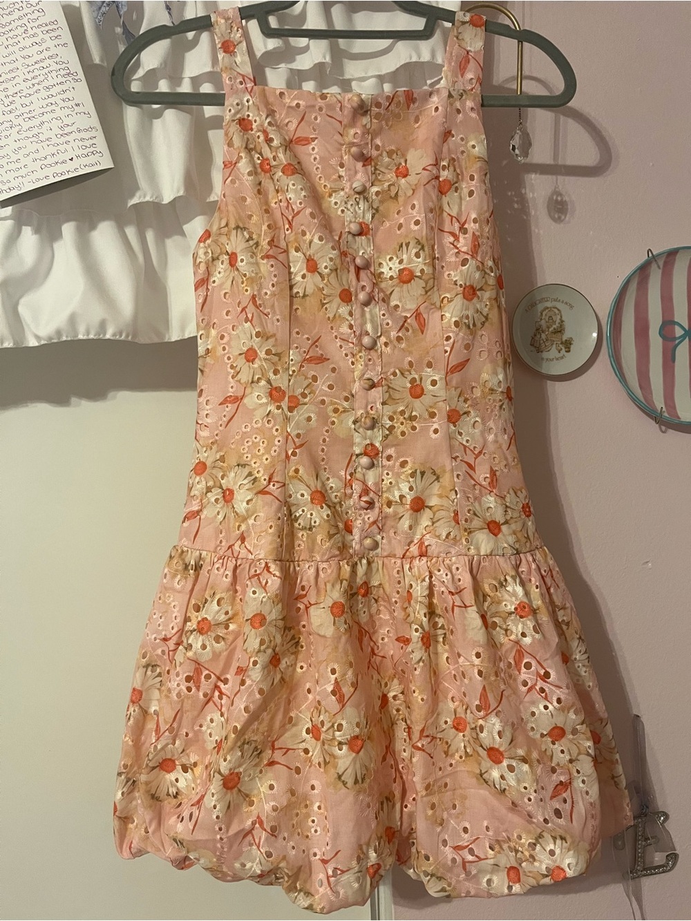 Women’s Pink Floral Eyelet Sundress